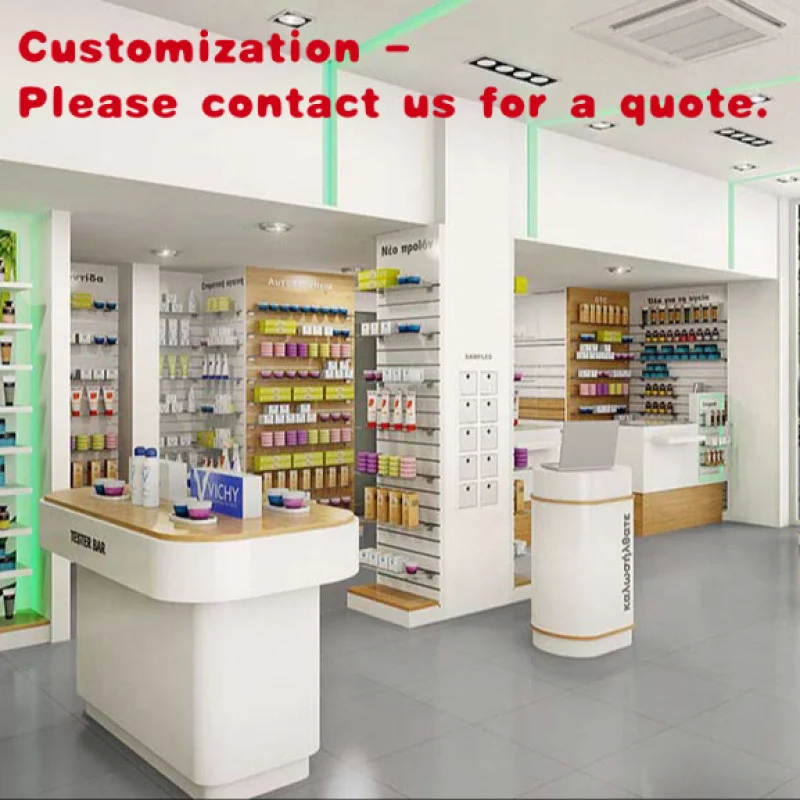 

custom.Custom Drugstore Pharmacy Medical Store Interior Decoration Pharmacy Shop Counter Furniture Wood Pharmacy Shelves