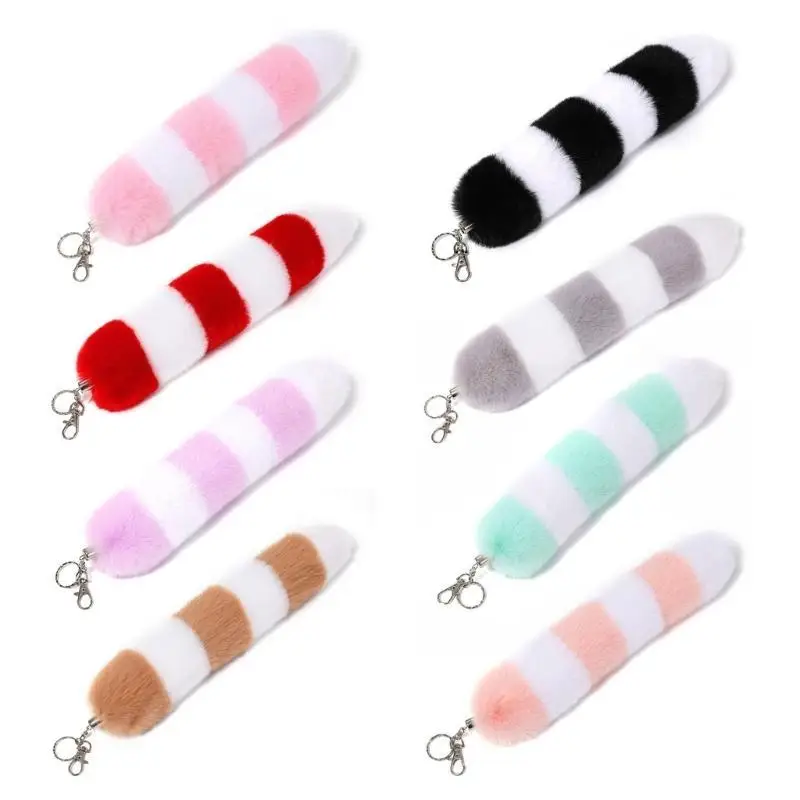 

39BB Animal Tail Holder Purse Bag Charm Keychain Accessory for Women
