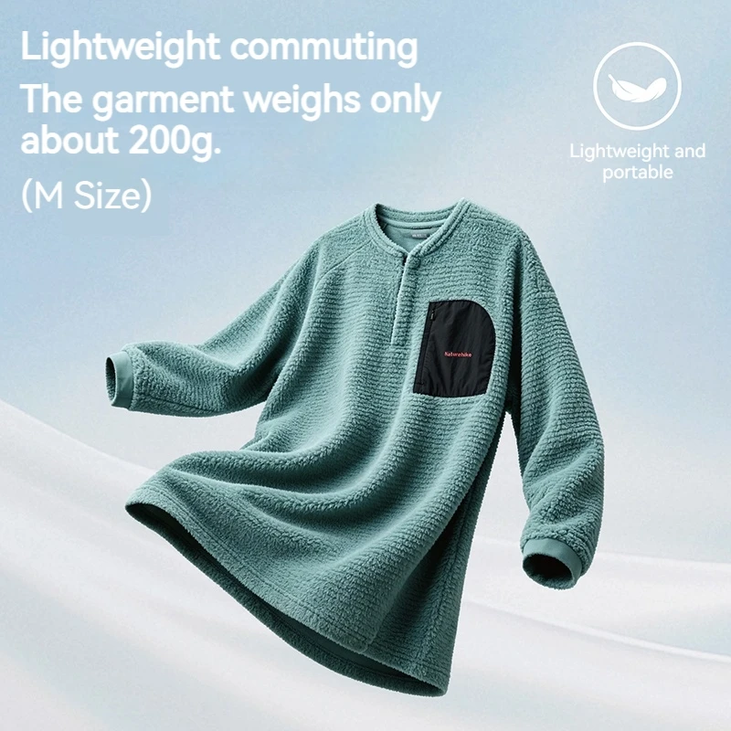 Naturehike 150g/m² Lightweight Half Open Fleece Jacket Anti-Static Outdoor Mid Layer Long Sleeved Pullover With Thumb Cuffs Zipp