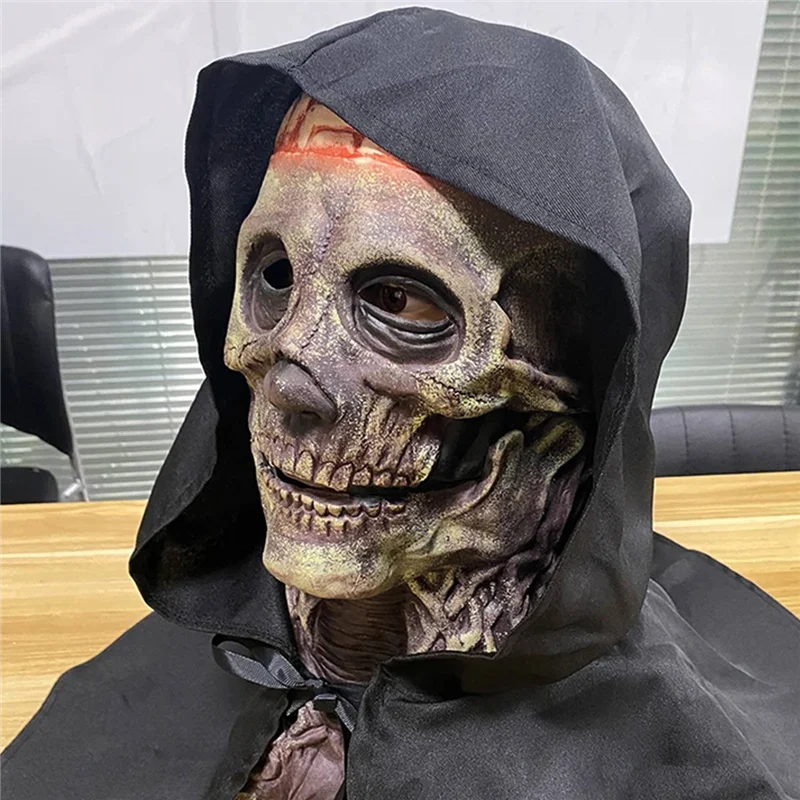 A04F-Latex Halloween Scary Mask Full Head Headgear Realistic For Cosplay Horror Party Costume Prop For Haunted House