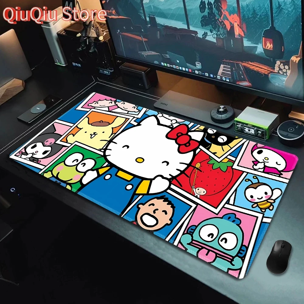 Alfombrilla de ratón para juegos Sanrio, alfombrilla de ratón bonita de Hello Kitty, alfombrilla de ratón extendida personalizada grande, alfombrilla de escritorio