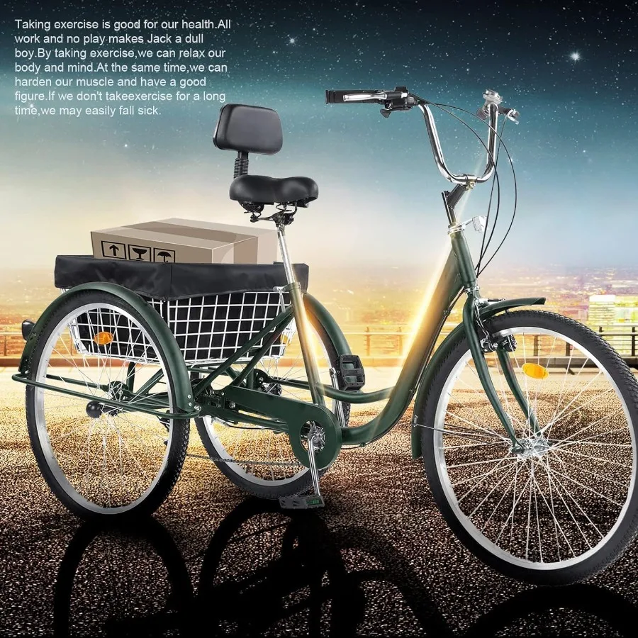 الكبار Trikes 24 26 بوصة عجلات منخفضة خطوة مع سلة البضائع أداة التجميع الكامل الكبار دراجة ثلاثية العجلات ثلاث عجلات دراجة ثلاثية العجلات كروز #5