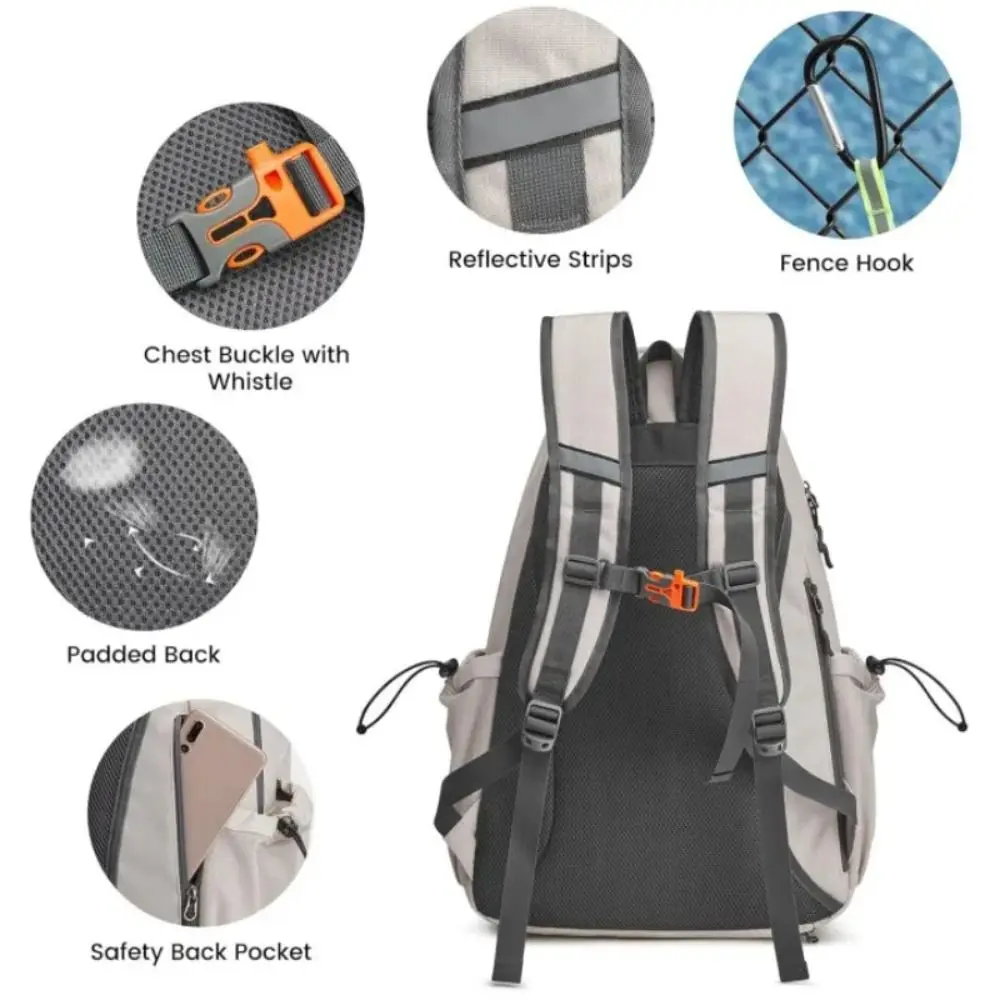 Super Large Capacity Tennis Racket Bag Adjustable with Shoes Bag Tennis Backpack Pure Color Soft Shoulder Strap