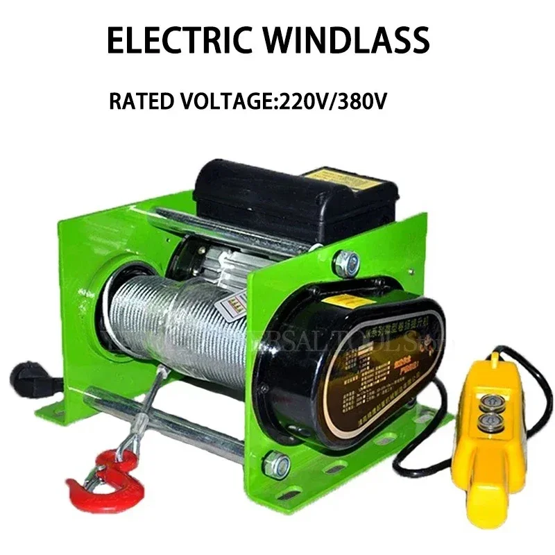 

Electric Winch/400-800KG/Electric Hoist 30M Steel Wire Rope Windlass Winding Engine 1800W 220V Elevator Household Building Crane