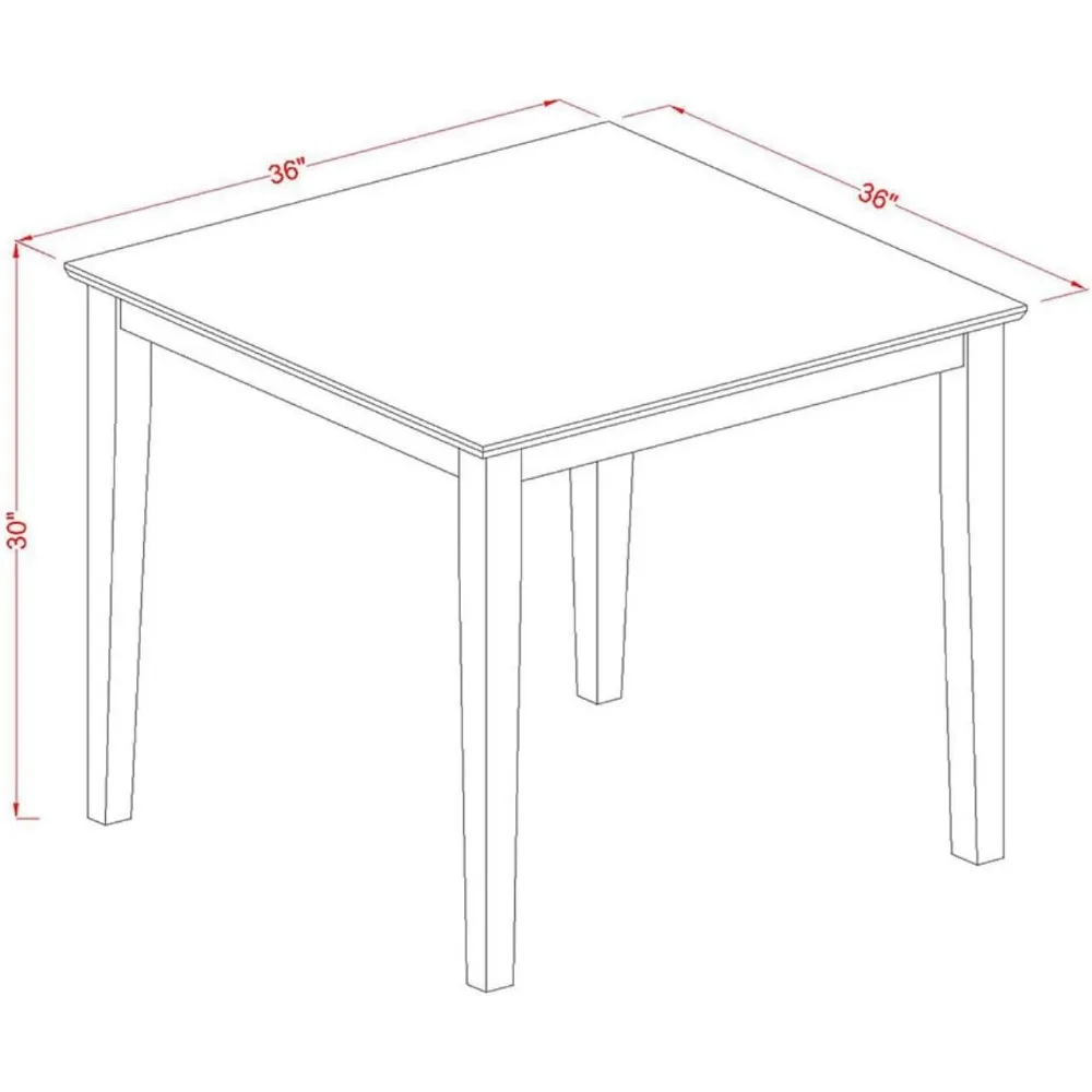 OXAB3-MAH-18 Juego de mesa de cocina de 3 piezas para espacios pequeños Contiene una mesa cuadrada de comedor y 2 Parsons de tela de lino para café