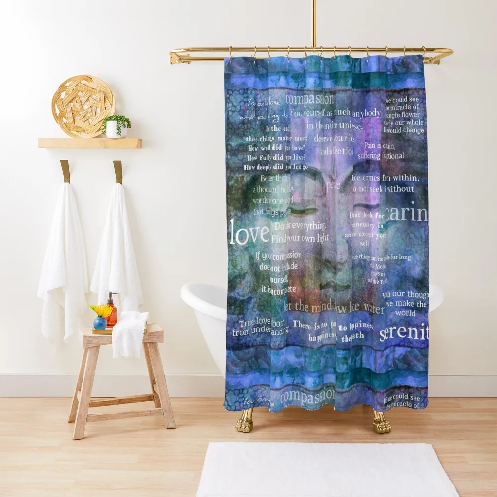 Buddha Awakening spiritual art with quotes Shower Curtain Bathroom Deco Bathroom Shower Bathroom Accessorys Curtain