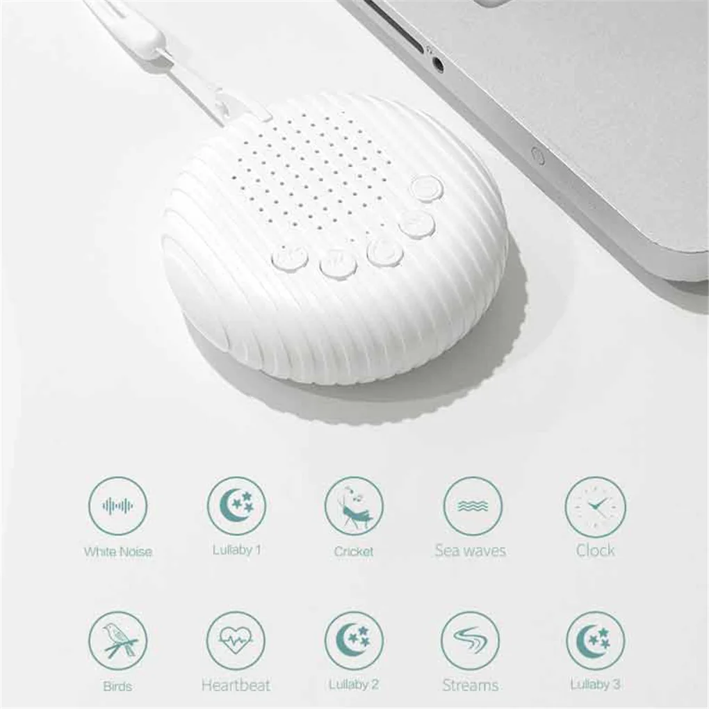 

White Noise Machine Rechargeable Speaker Portable Hanging Bedroom Sound Soothing Player Sleep Aids Accessories