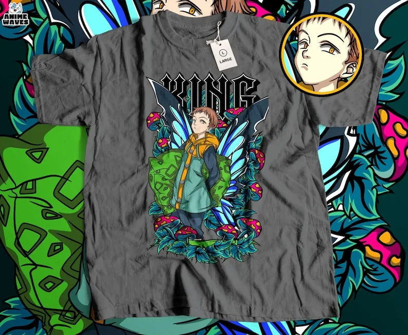 Fairy King Guardian Unisex T-shirt - Japanese Anime Design, Manga Inspired Apparel, Magical Realm Tee, Fantasy Adventure Wear