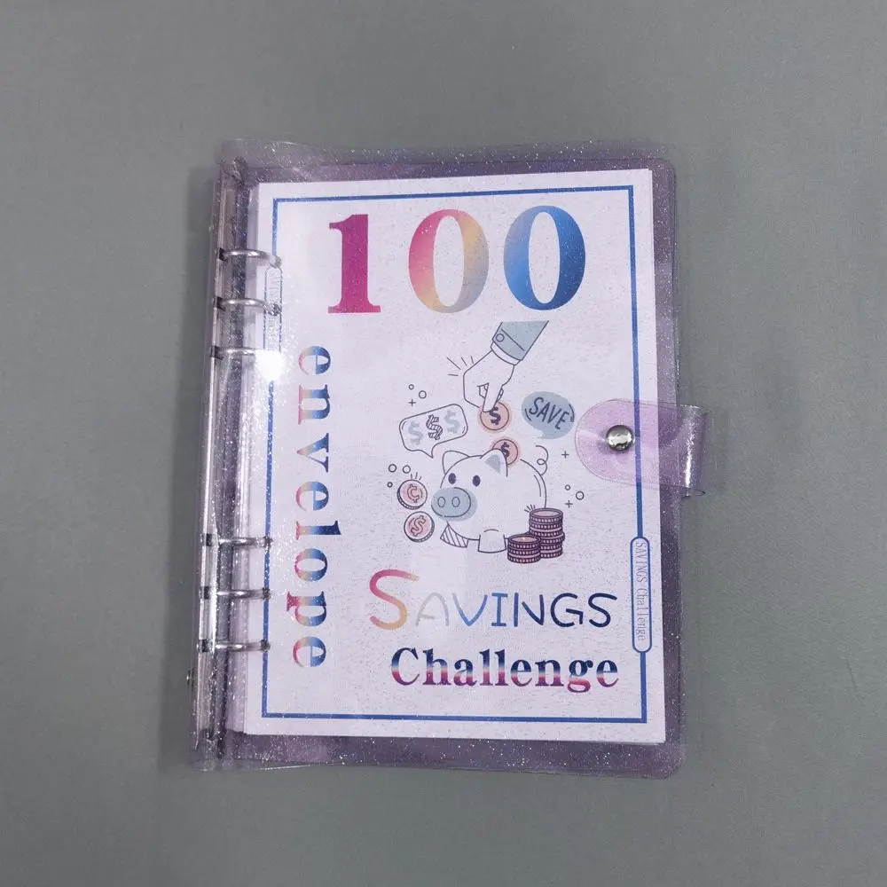 Financial Management 100 Envelope Savings Challenge Loose-Leaf Cherry Blossom Envelope Challenge Notebook PVC Habit Cultivation