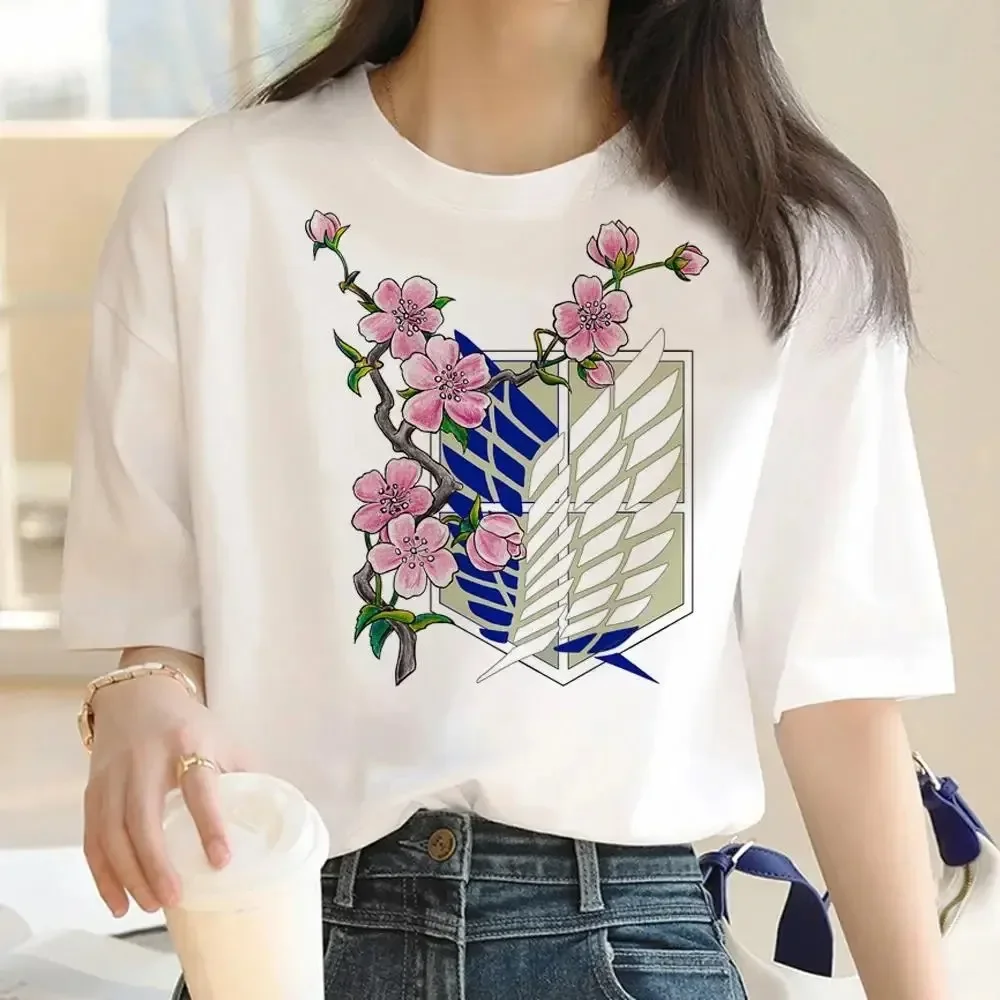 2026New Anime Attack Titan Graphic Printing Harajuku T-Shirt Casual Fashion Short SleeveT-Shirt Ladies Short Sleeve
