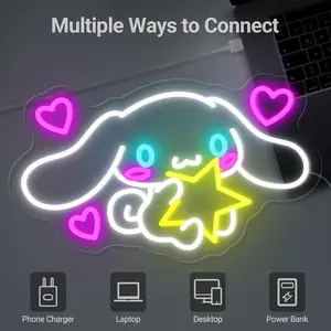 Cinnamoroll-Cute LED نيون لغرفة النوم ، شخصية كرتونية يابانية ، ، ، ديكور منزلي ، هدية للأطفال ، غرفة ألعاب ، شقة ، لطيف أعلى 12 مرهم القضيب الياباني مبيعا - رقم 8
