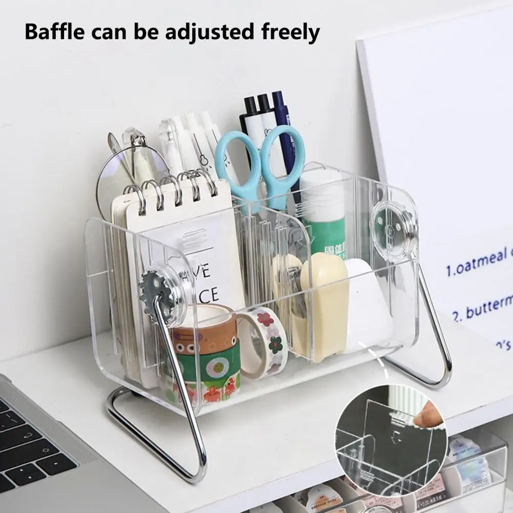 Storage Container 6 Grids Visible Keep Clean Desktop Cosmetic Stationery Organizer   Desktop Organizer  Office Accessories