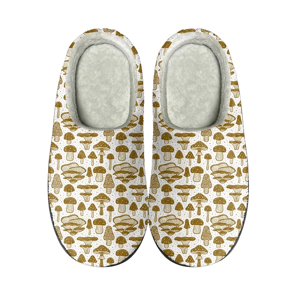 

Домашние тапочки Mushroom Fun из хлопка на заказ, высококачественные, для мужчин, женщин и подростков, плюшевые, модные, повседневные, теплые, термо-тапочки