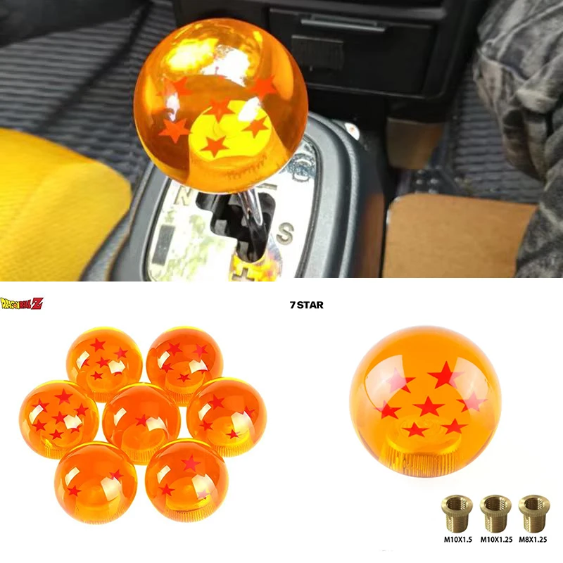 Dragon Ball Orange Universal Auto Shift Knob Rare Star Ball Z Ball Car Gear Shift Knob Dragon Series 1-7 Stars Shift Lever Head - view 2