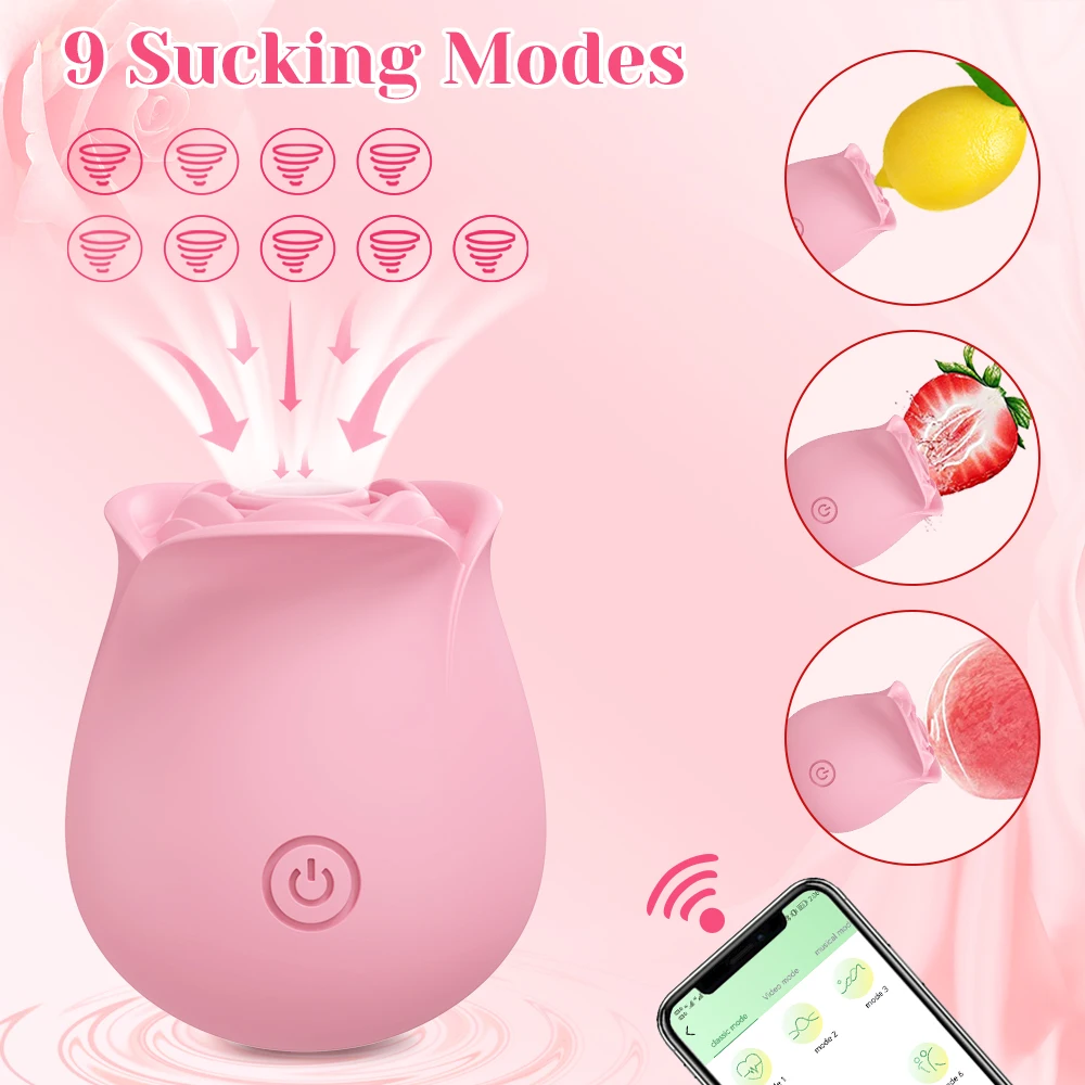 Sucking Rose-Vibrator for Women Clitoris Stimulato Vacuum Nipple Clitoris Stimulator Masturbation Adult Supplies Female Sex Toy view 4