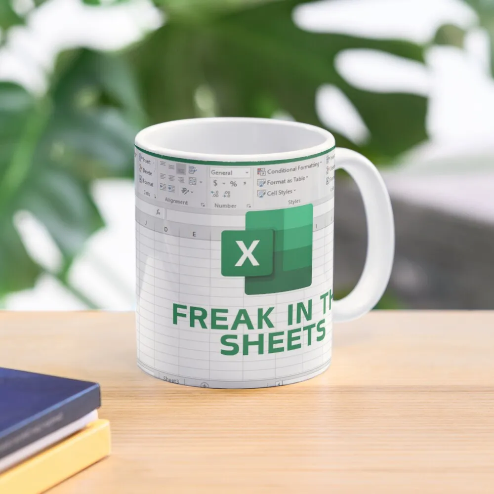 Freak In The Sheets Excel Spreadsheet  Mug Picture Photo Printed Handle Round Image Coffee Drinkware Cup Gifts Tea Design