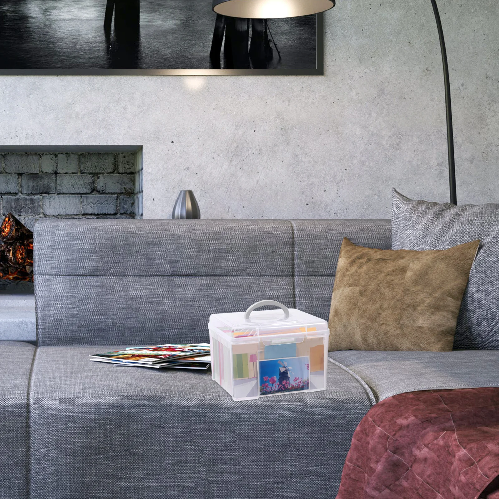 6 شبكات صندوق ملفات حافظة مستندات شفافة لمكتب المدرسة المنزل بطاقات المعايدة تشكيلة صندوق أوراق منظم #1