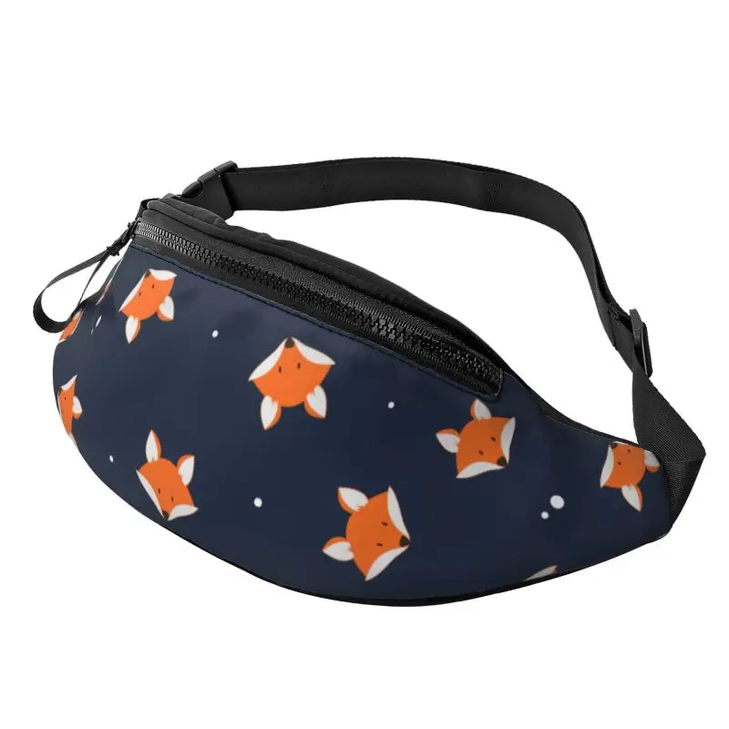 Cute Foxes Print Fanny Pack for Men Women Waterproof Waist Pack Bag with Belt Adjustable Sling Pocket Crossbody Shoulder Bag