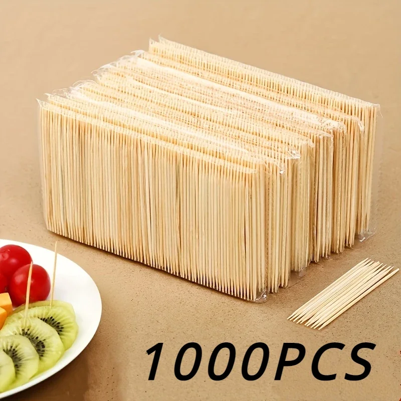 1000PCS Einweg Doppelköpfige Zahnstocher Natürliche Bambus Zahnseide Home Küche Restaurant Hotel Tragbare Zähne Reinigung Werkzeug 2030