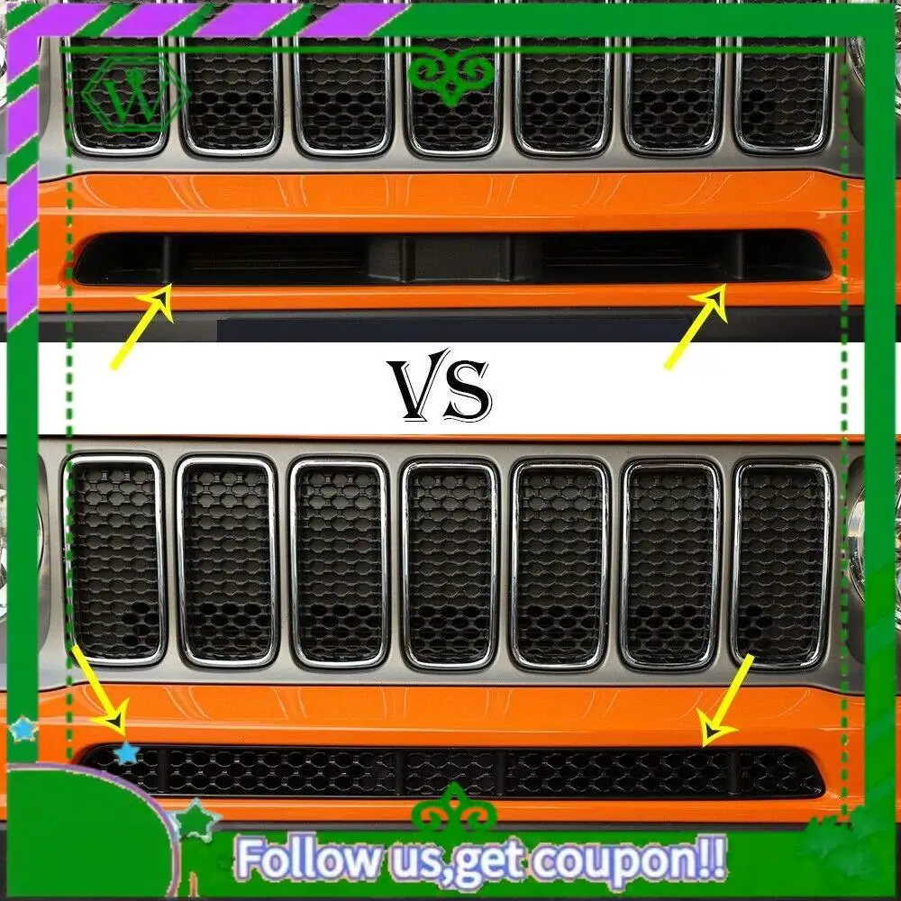 

AC34-Сетчатые вставки передней решетки, вставка решетки винтов для Jeep Renegade 2019-2020, автомобильные аксессуары