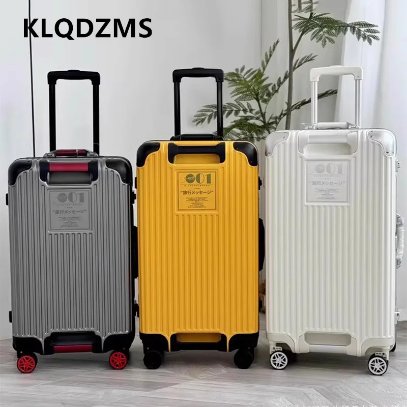 

KLQDZMS Rolling Suitcase for Men 26“28”30"32 Inch Large Capacity Trolley Case Cart Style Travel Bag ABS+PC Student Luggage