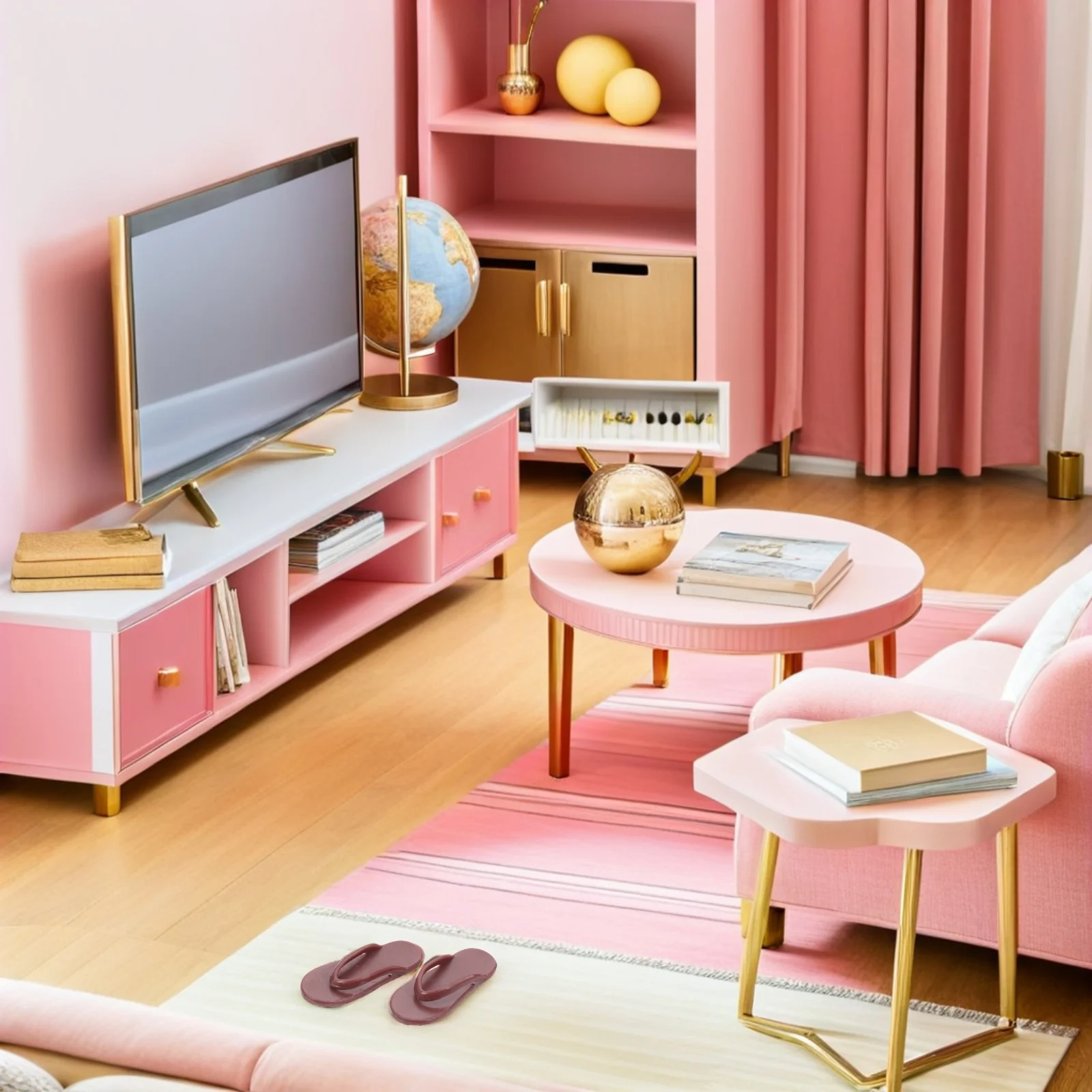 50pcs Miniature Shoes For 11 Inch Summer Beach Sandals Kids Dress Up Accessories Plastic Footwear Barefoot Style Playset