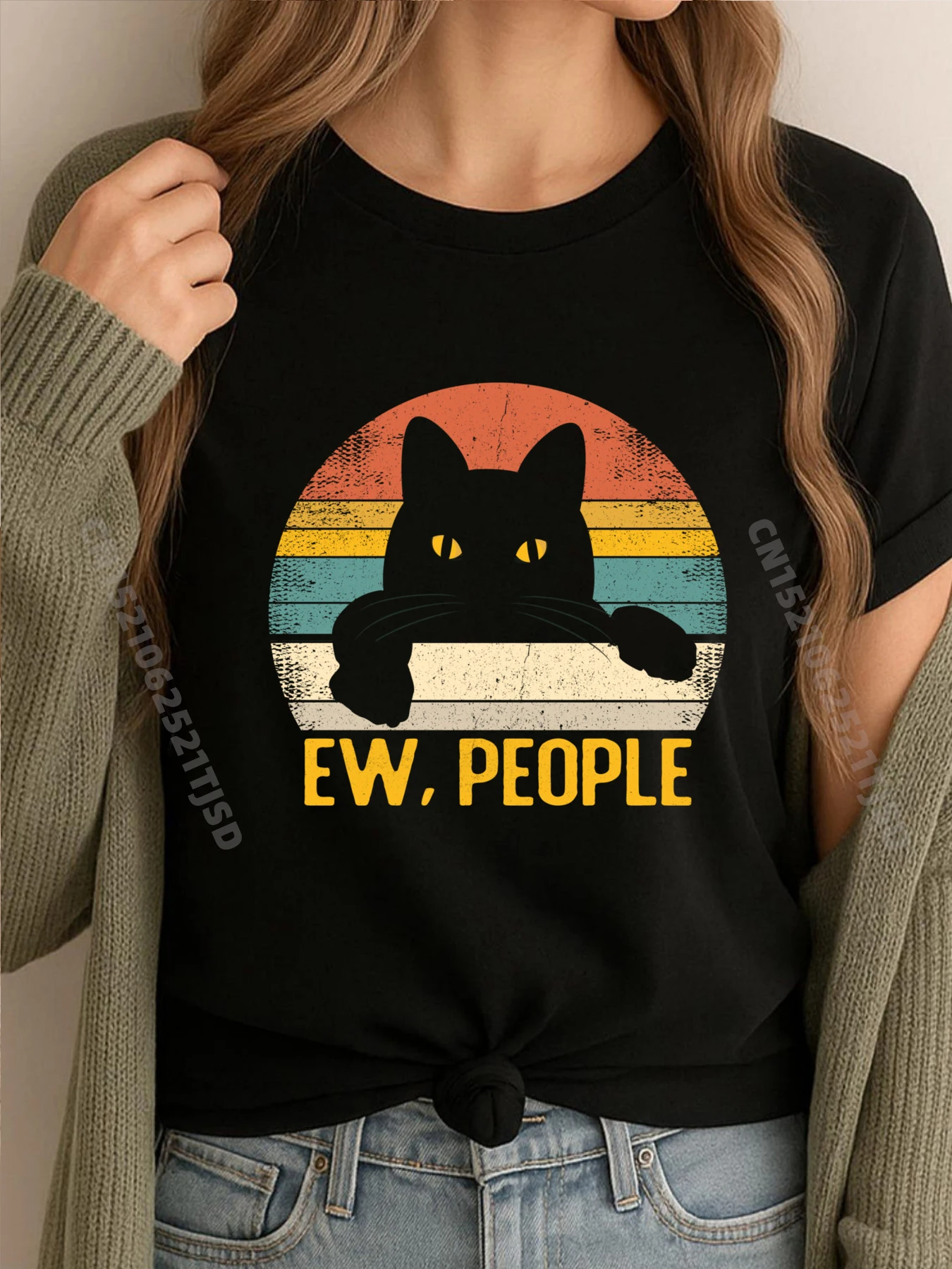 

Брендовая футболка Ew People Black Cat Retro Funny Cat Lover, мужская рубашка Cinco de Mayo