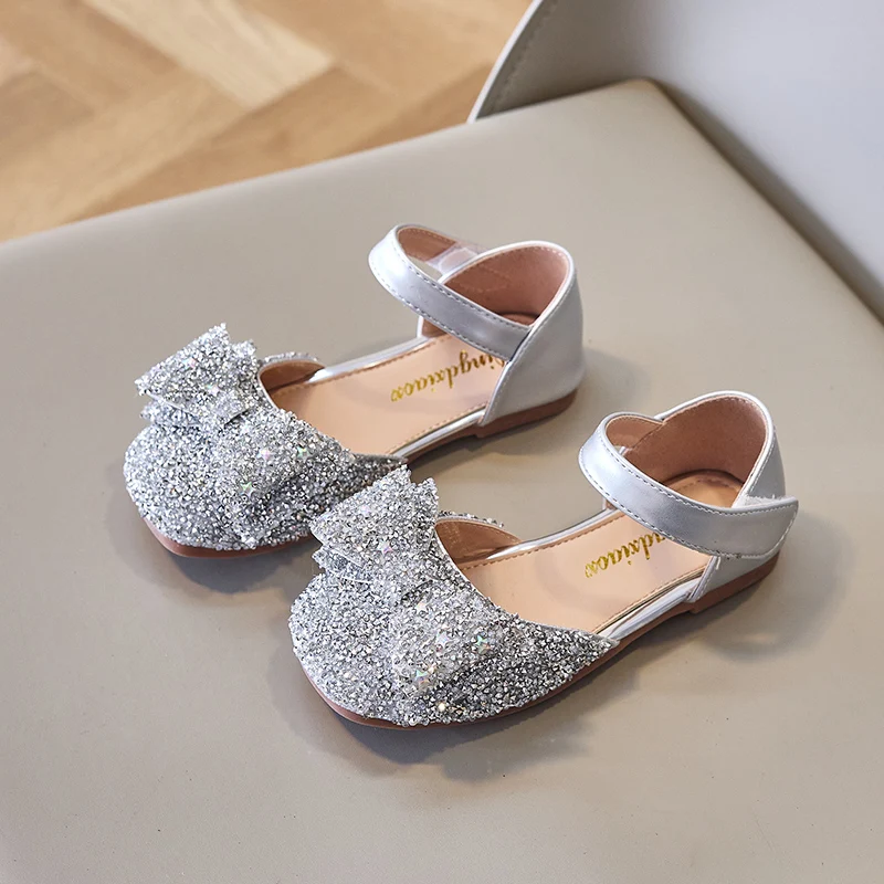 Girls' Princess Style High Heel Shoes With Shiny Star Pendant Decoration, Suitable For Dress And Birthday Party