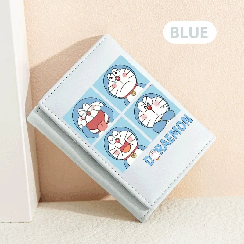 Doraemon Short Coin Purse Card Wallet Girls Card Holder Kawaii Multi-function Money Clip Anime Storage Short Paragraph Bag Gift