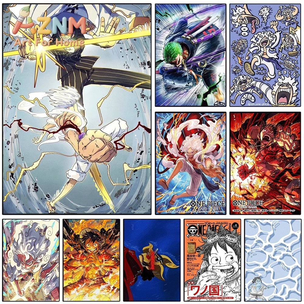 One Piece Kizaru Luffy Gear 5 Nika Zoro Anime Collage Canvas Wall Art Unframed Single Canvas Print Wall Poster For Bedroom Liv