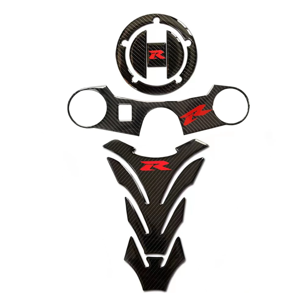 Carbon Tank Cap Sticker Tank Pad Fork Triple Tree Upper Clamp Decal For SUZUKI GSXR GSX-R 600 750 1000 K3 K4 K5 K6 K7 K8 K9 L17