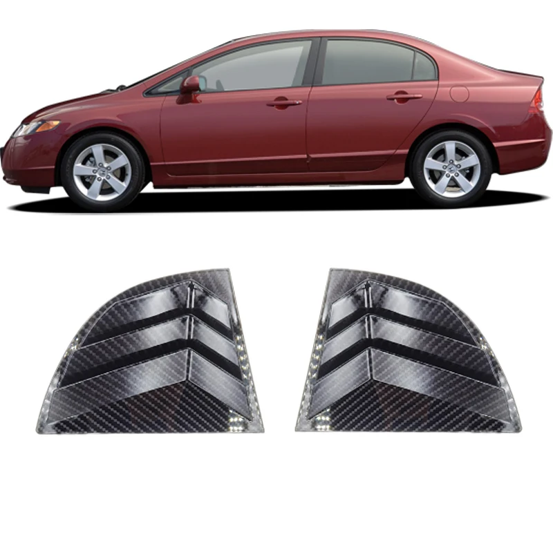 

2PCS Car Styling Rear Side Vent Window Scoop For Honda Civic Senda 8th 2006-2010 Louver Trim Cover Auto Accessories