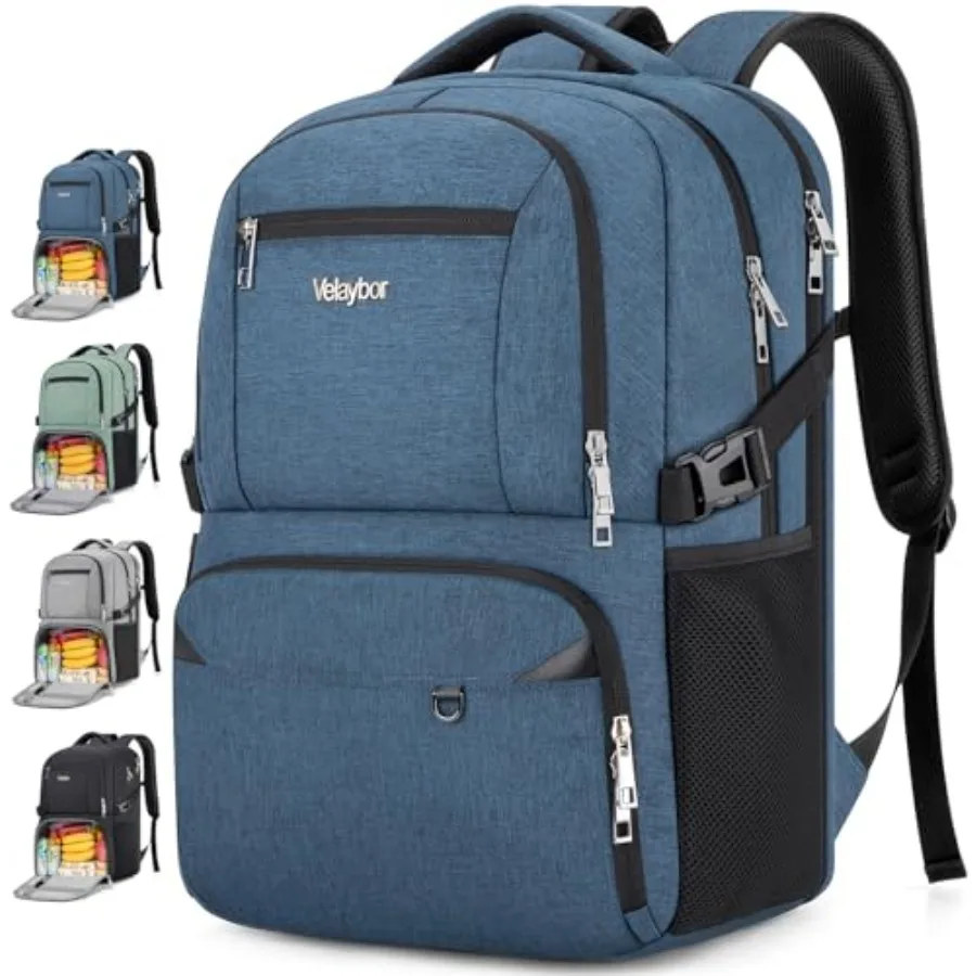 Insulated Lunch Backpack Fit 17" Laptop Work Backpack with Lunch Box and USB Charging Port for Men and Women Water Resistant Co