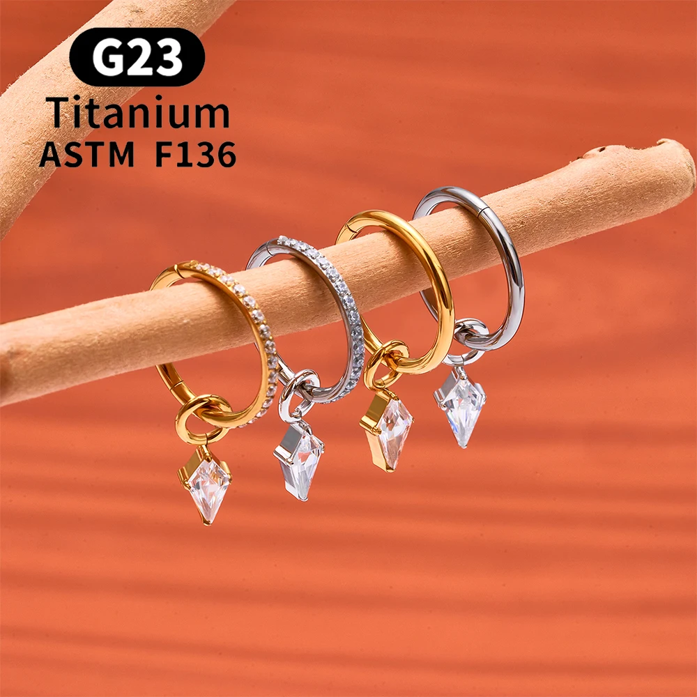 ASTM F136 Titan Birnenherz Kite CZ Drape Rook Ohrring 16G Clicker Hoop Knorpel Tragus Conch Lobe Helix Piercing Schmuck – Detail 6