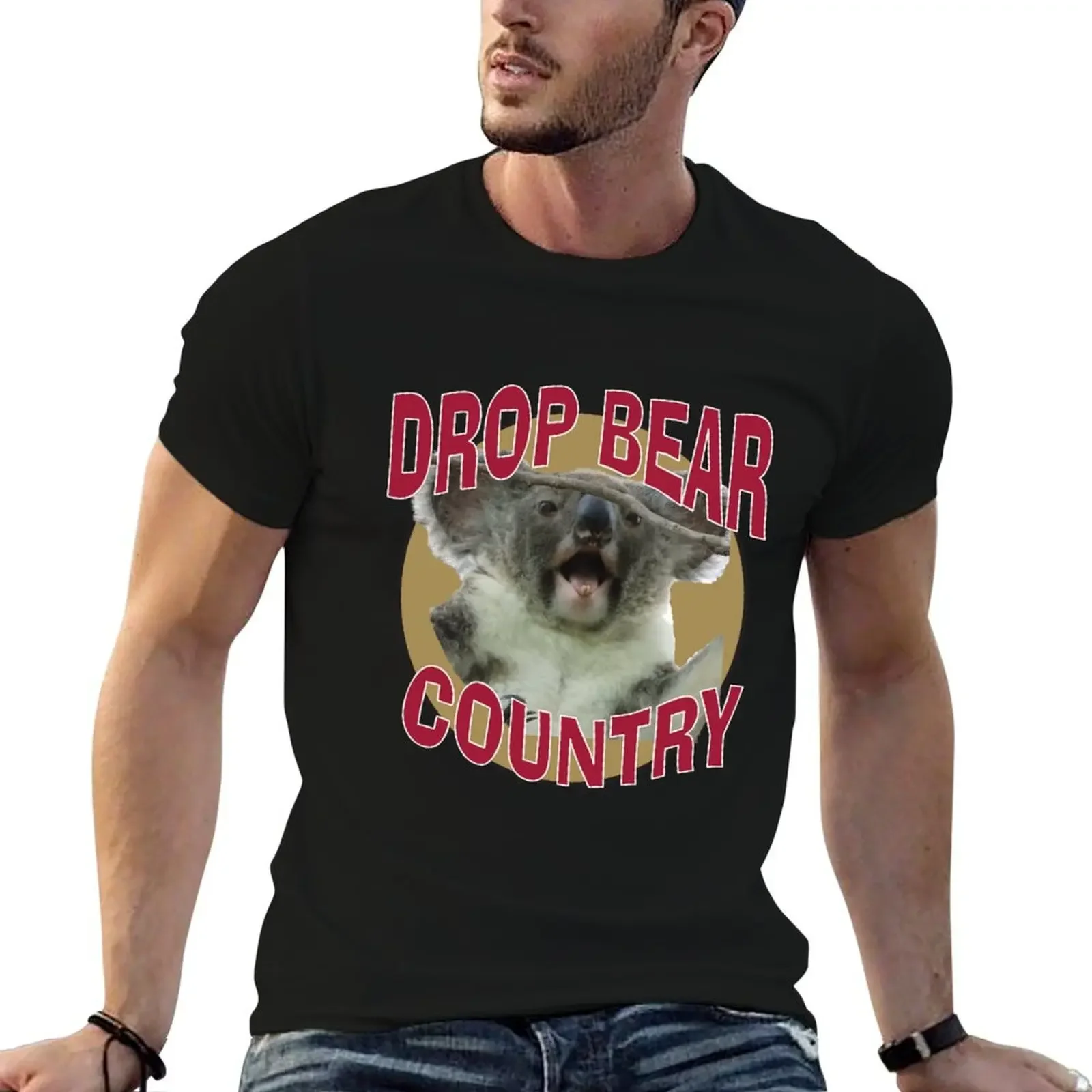 Drop bear country T-Shirt cute tops summer clothes Short sleeve tee t shirts for men