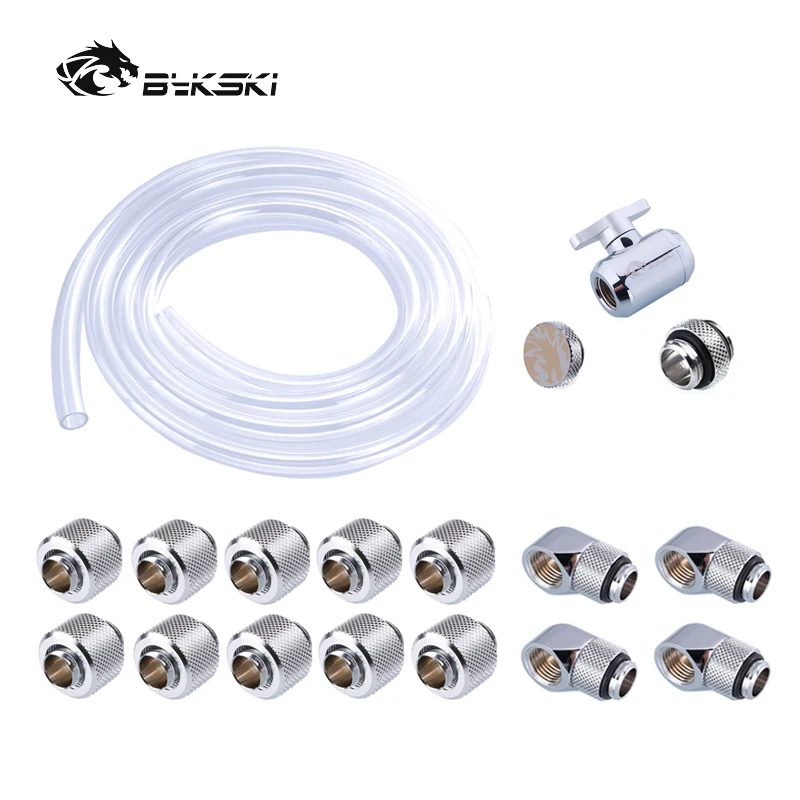 Imagem -02 - Bykski Kit de Encaixe de Tubo Macio Conector de Compressão Articulação Mais Tubo de Mangueira Mais Interruptor Acessórios de Refrigeração a Água