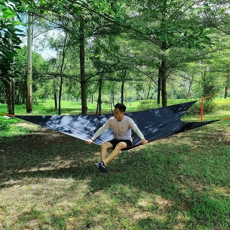 Triangular Anti-Roll Hammock, Portable Hanging Cocoon Net for Camping, Park & Backyard, Stable Air Suspension Design