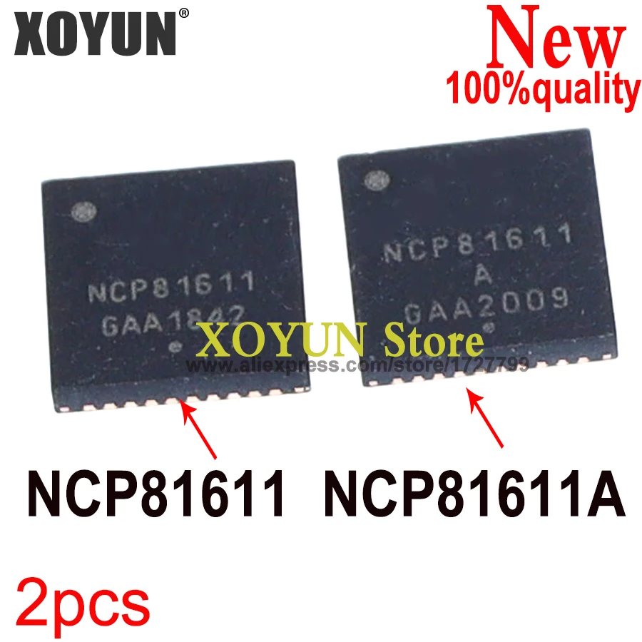 (2piece)100% New NCP81611 NCP81611A NCP81611MNTXG NCP81611AMNTXG QFN-40 Chipset