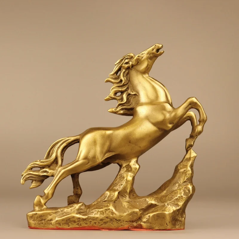

Brass office copper horse home decor ornament, living room copper horse for success decorative craft, copper horse gift