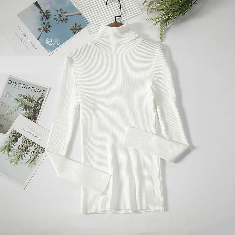 

Вязаный свитер, женские пуловеры, новая водолазка с длинным рукавом, белый вязаный свитер, пуловер, женские топы, свитера Sueter Feminino Q1039