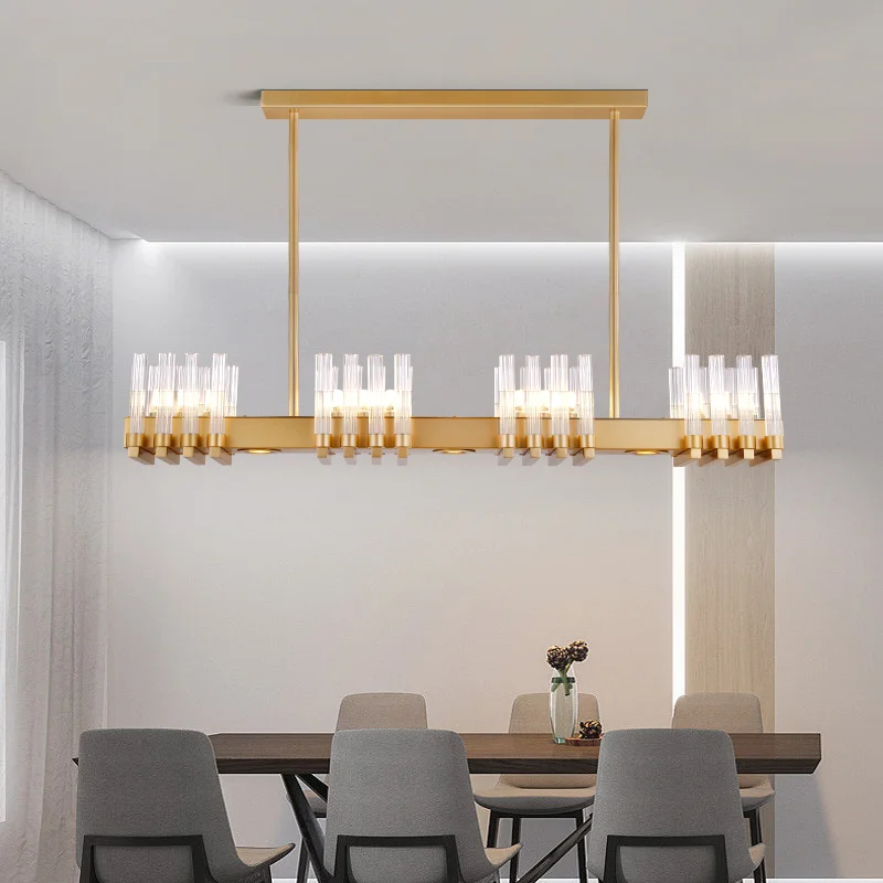 restaurant chandelier strip with spotlights bar island table lamp household dining room lamp living room combination lamp.