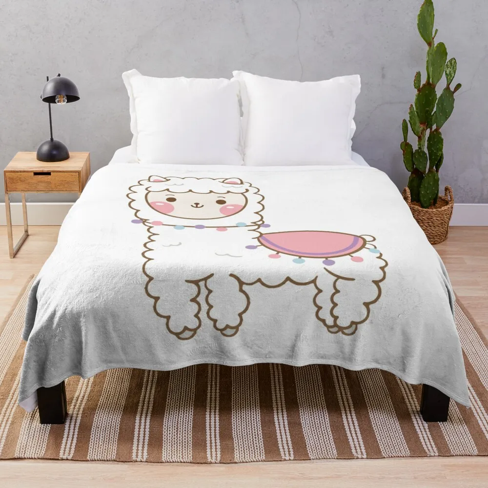 

cute llama cartoon Throw Blanket Designers anime Luxury Throw Blankets