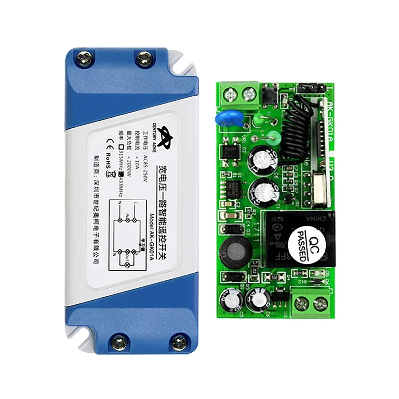 

433MHz Controller AC85V~250V Wide Voltage Industrial Universal Home Appliances Access Security Remote Control Receiver