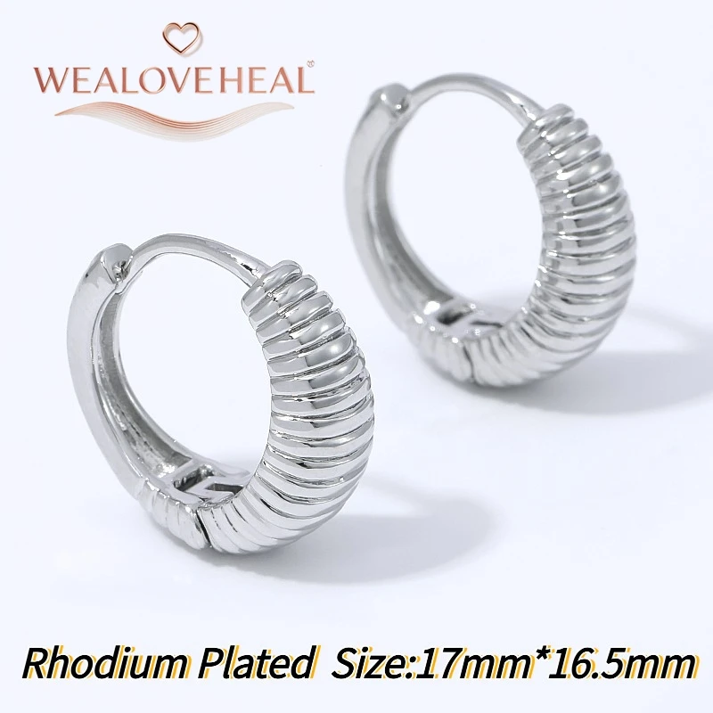18K vergoldete Messing-Ohrringe mit flachem Band für Damen, einreihige Zirkonia-Creolen, hochglanzpoliert, für den Alltag und Partys, Schmuckgeschenk – Detail 38