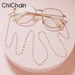 Triangle Crystal Beaded Glasses Chain for Women Fashion Lanyard Gold Color Metal Sunglassses Chains Strap Cord Hanging Neck Hold