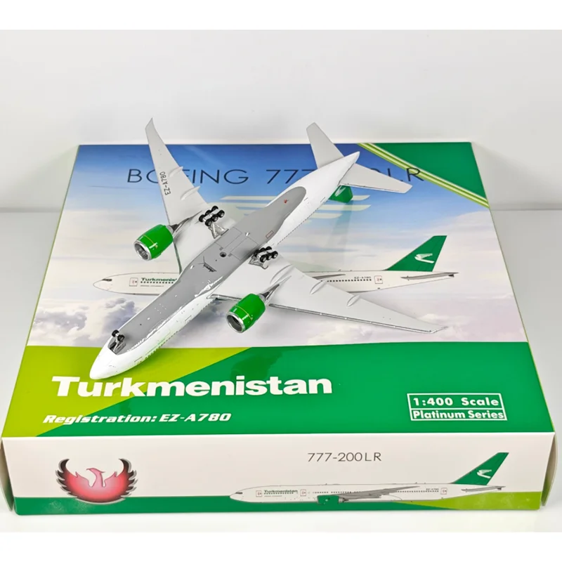 Phoenix Turkmenistan Airlines B777-200LR EZ-A780 Di-Cast-Legierungsflugzeugmodell im Maßstab 1:400, dekorativer Sammlerstück