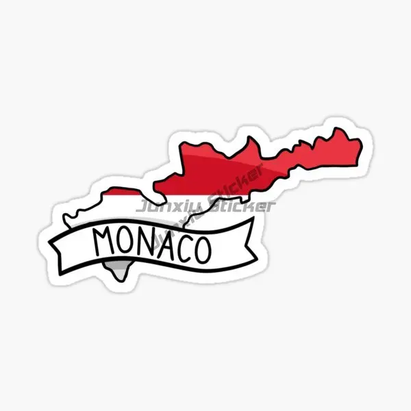

Monaco Digital Flag Map Badge Vinyl Car Stickers for Accessories Motorcycle Off Road Self Adhesive Decal