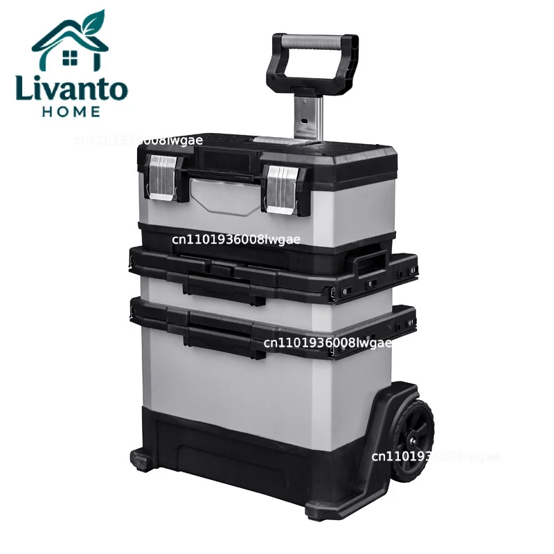 

Portable Waterproof Tool Box Large Capacity Hardware Organizer Case Heavy Duty Storage Box for Mechanics Electricians Home DIY