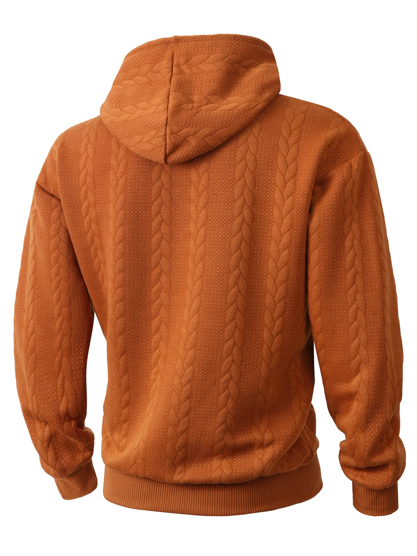 Herren Zweiteiliges Set aus Jacquard-Stoff: Kapuzenpullover mit Kordelzug und Weite Hose, Weiche Freizeitkleidung für Zuhause, Vielseitige Alltagskleidung für Männer – Detail 24
