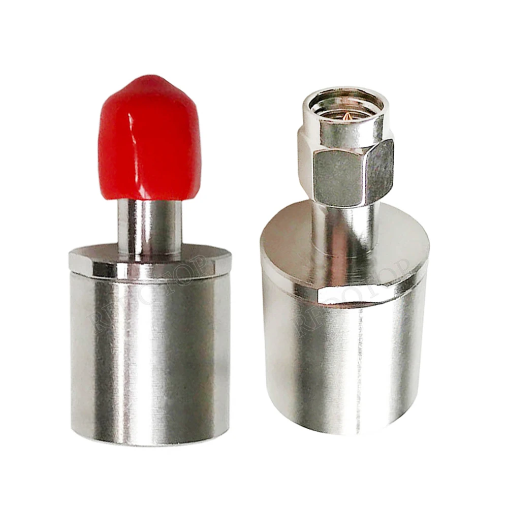 2W DC-6GHz SMA Male RF Coaxial Termination Dummy Load SWR＜1.2 50 Ohm Connector Socket Brass Straight Coaxial RF Adapters Nickel